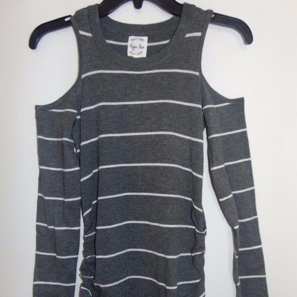 HIPPIE ROSE Juniors Grey Combo Sweater Size M NWT